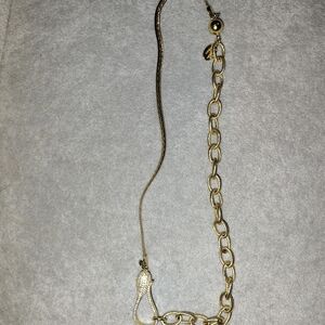 Chic Gold Chain Necklace with Rhinestone Accent